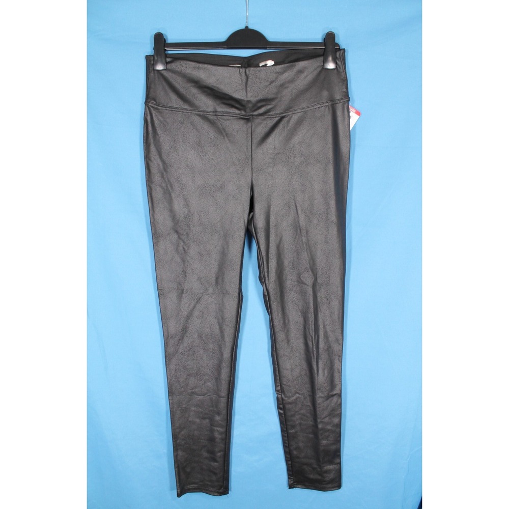 NWT SEVEN7 Black Faux Leather ULTRA HIGH RISE Stretch SCULPTING LEGGINGS Sz L